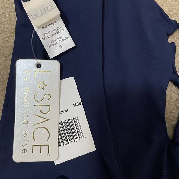 L*Space Women's Blue Jenn Bow Ties One Piece Swimsuit Size 6 - Picture 6 of 8